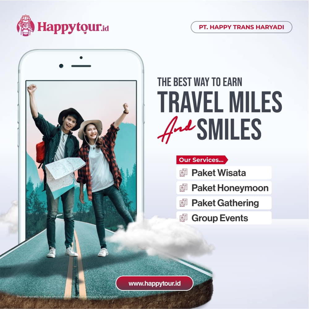 Promo Banner Happy Tour: Paket wisata, honeymoon, gathering dan event kantor-perusahaan